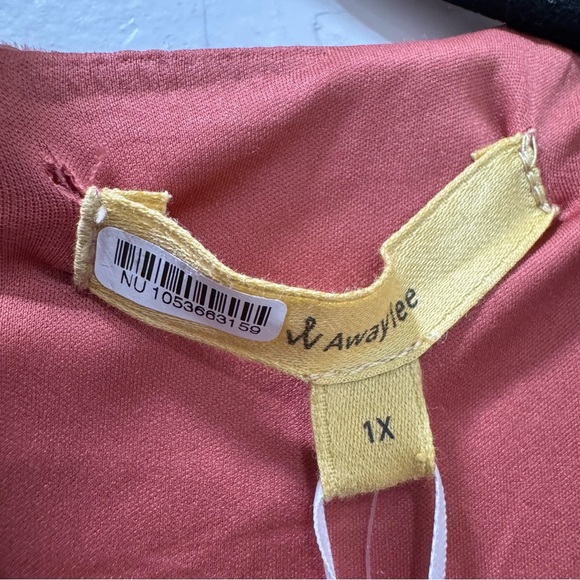 NWT Awaylee X Free People Peekaboo Velvet Jumpsuit Women's 1X Cutout Red Orange - Picture 8 of 16